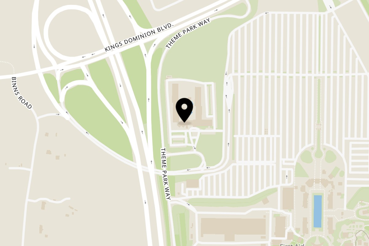 Map showing the location of La Herradura Authentic Mexican Restaurant on 16102 Theme Park Way in Doswell